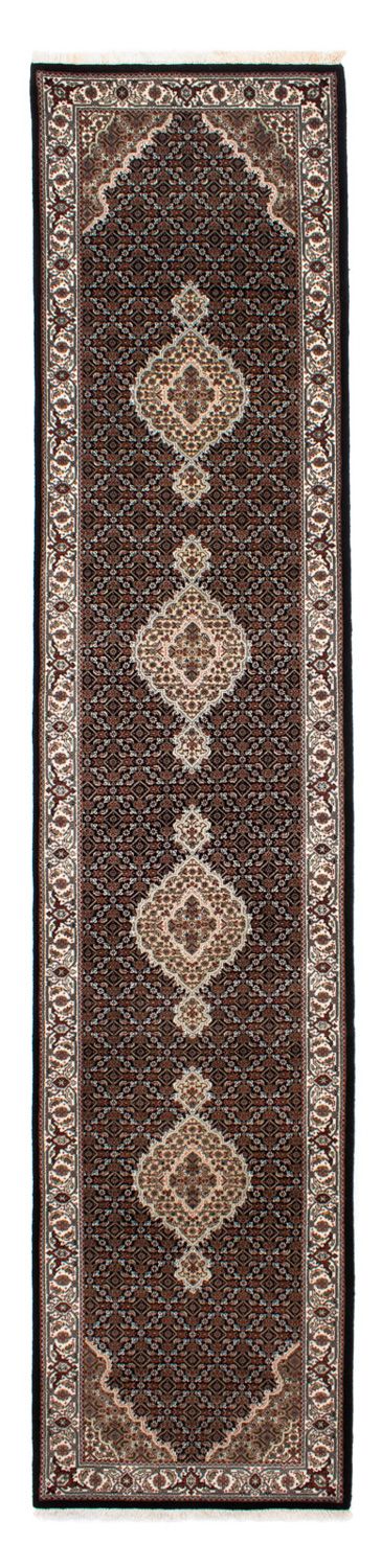 Biegacz Dywan perski - Tabriz - 396 x 82 cm - ciemnoniebieski