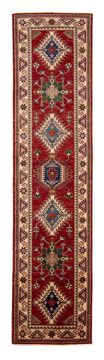 Biegacz Dywan Ziegler - Kazak - 312 x 77 cm - ciemna czerwień