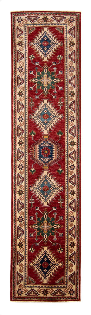 Biegacz Dywan Ziegler - Kazak - 312 x 77 cm - ciemna czerwień