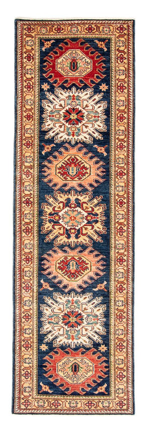 Biegacz Dywan Ziegler - Kazak - 252 x 77 cm - ciemnoniebieski