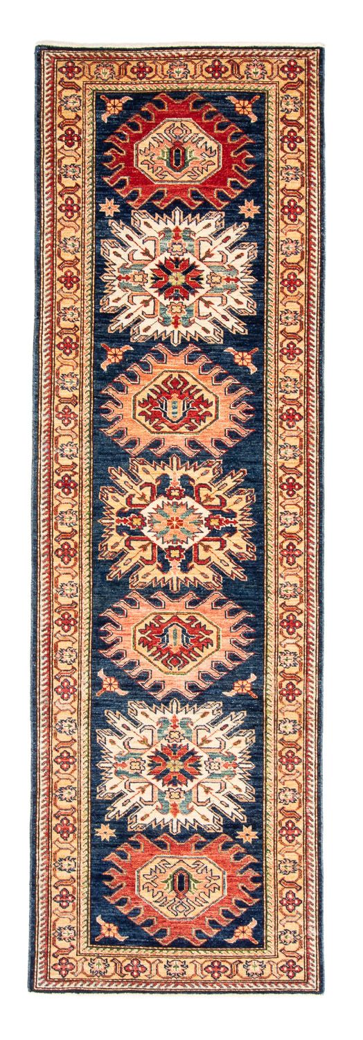 Biegacz Dywan Ziegler - Kazak - 252 x 77 cm - ciemnoniebieski