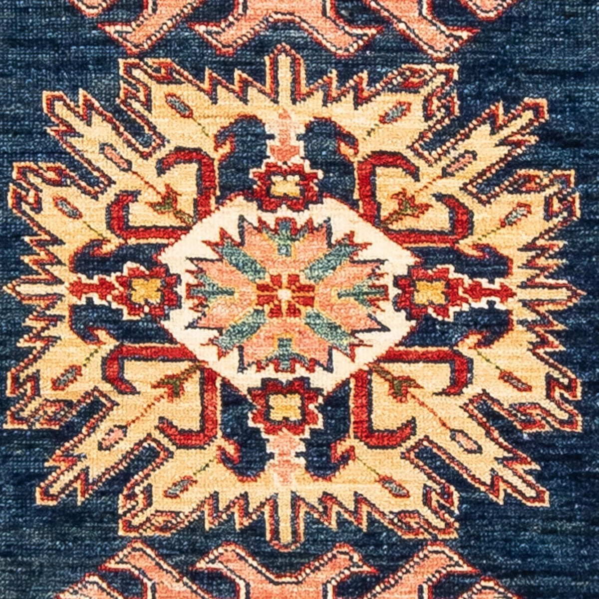 Biegacz Dywan Ziegler - Kazak - 252 x 77 cm - ciemnoniebieski
