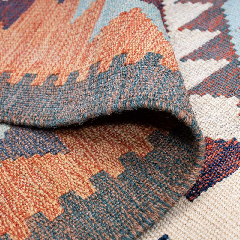 Dywan Kelim - modny - 203 x 146 cm - wielokolorowy