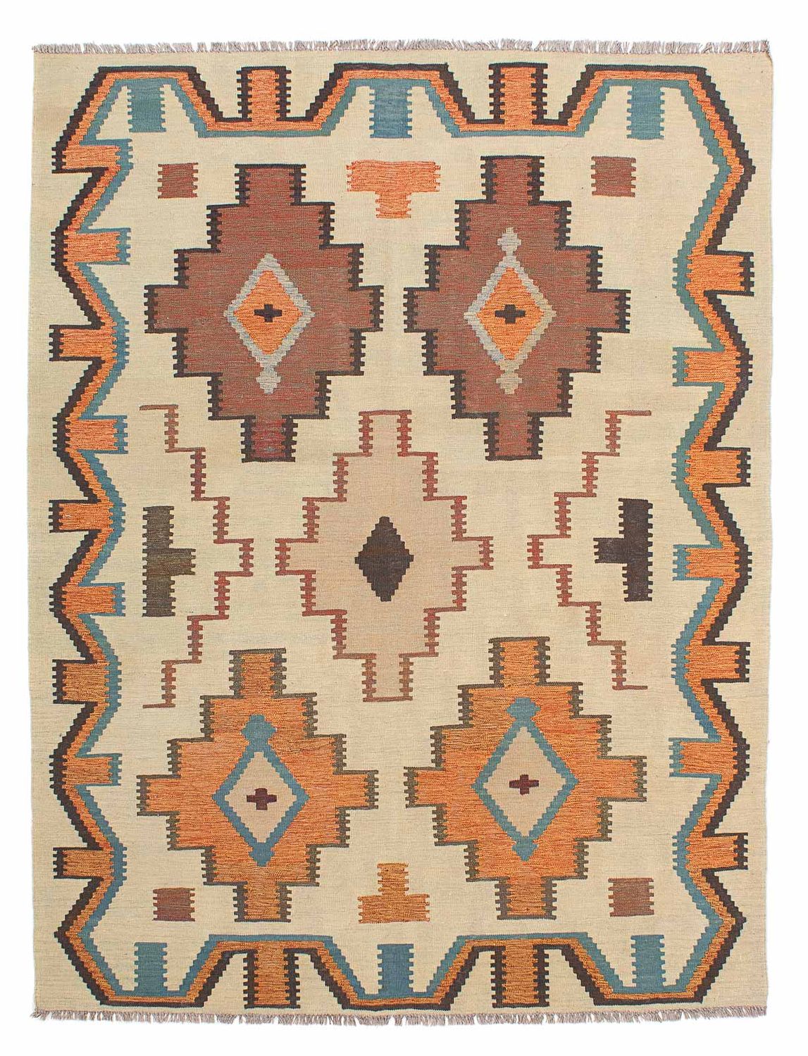 Dywan Kelim - Orientalny - 205 x 158 cm - wielokolorowy
