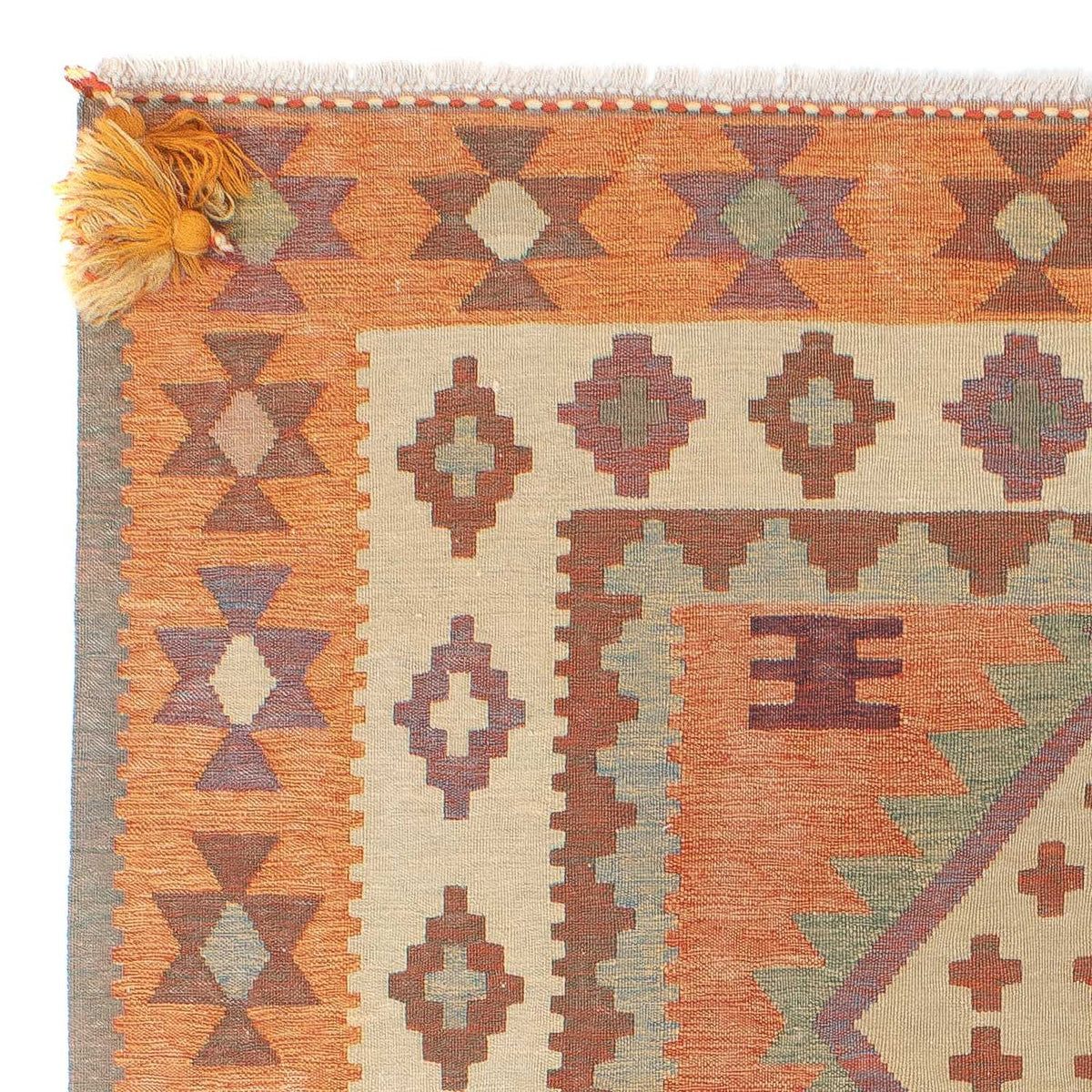 Dywan Kelim - modny - 203 x 150 cm - wielokolorowy