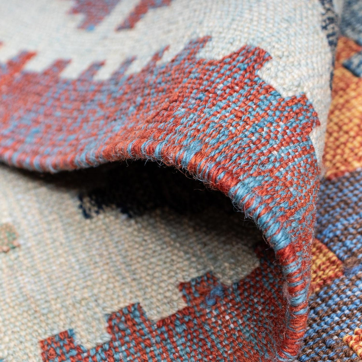 Dywan Kelim - modny - 211 x 161 cm - wielokolorowy