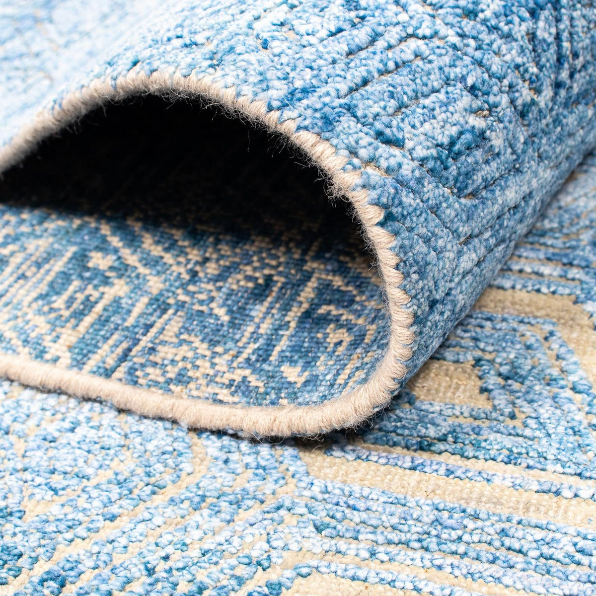 Designerski dywan - 307 x 248 cm - niebieski