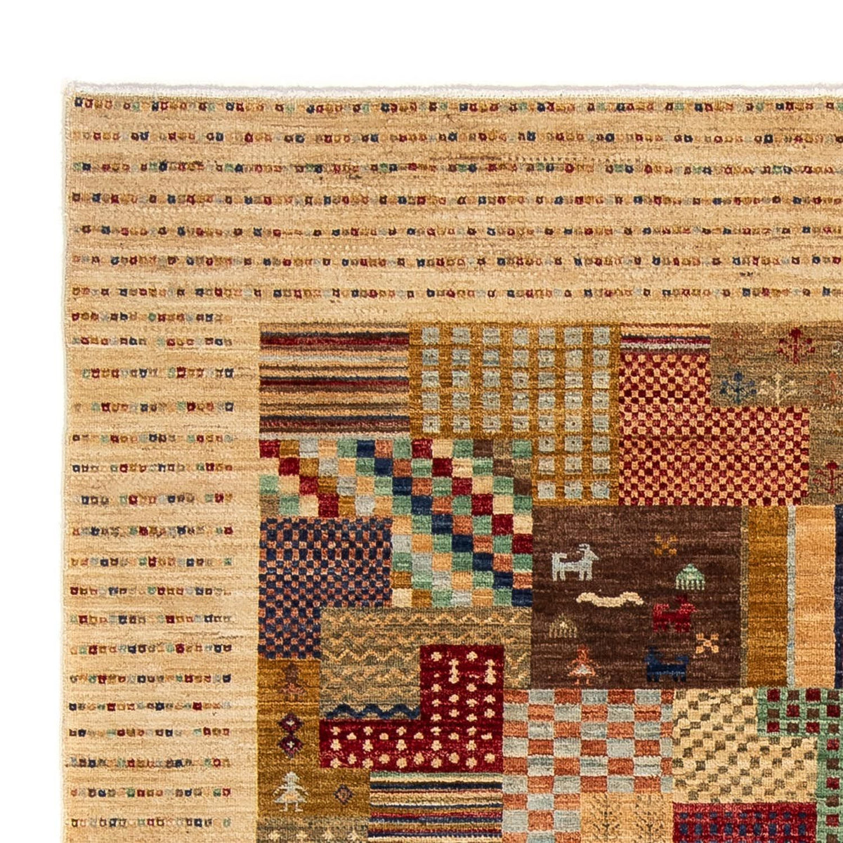 Dywan Gabbeh - Loribaft Perski - 238 x 170 cm - jasnobrązowy