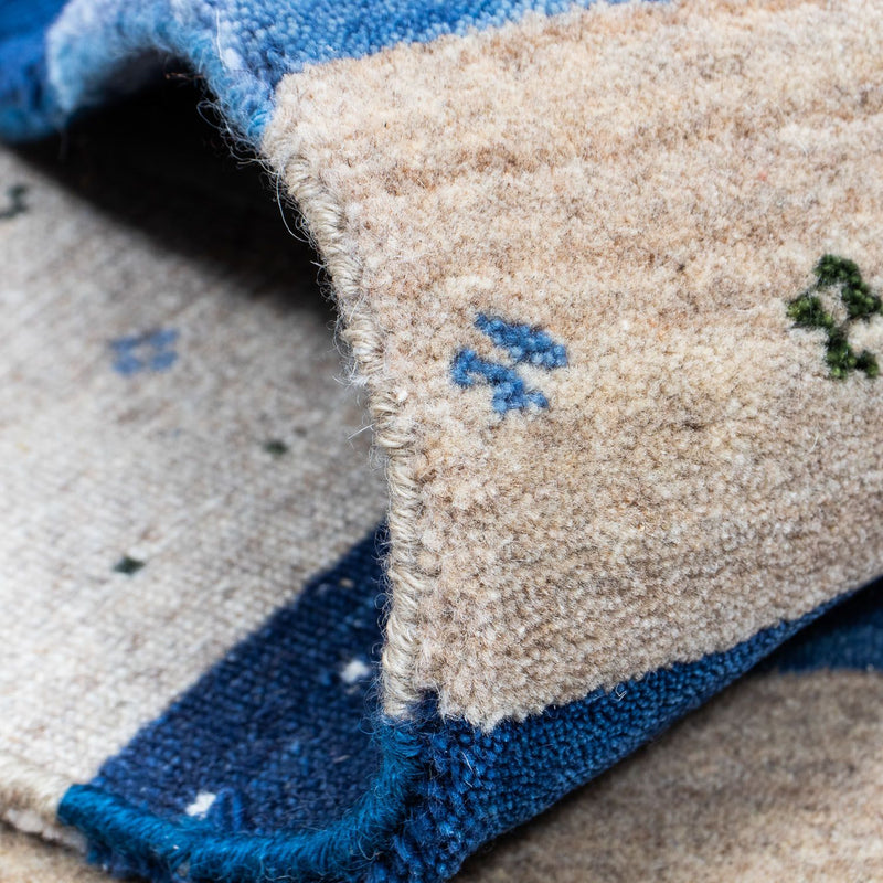 Dywan Gabbeh - Loribaft Perski - 201 x 144 cm - ciemnoniebieski