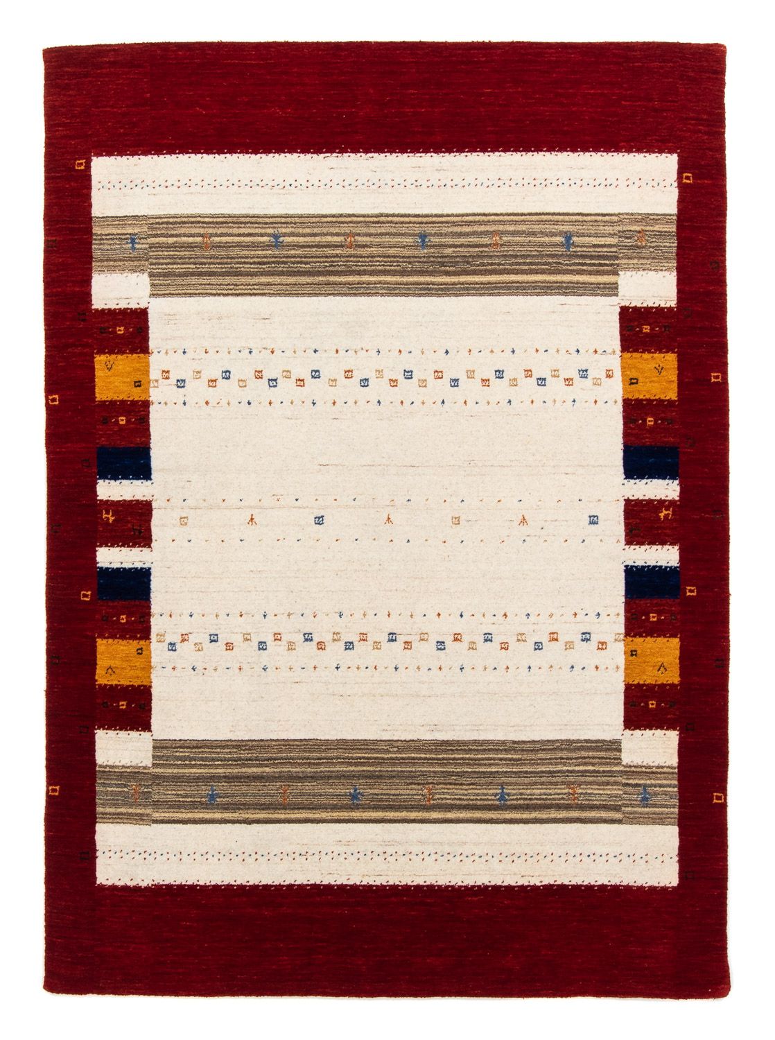 Dywan Gabbeh - Loribaft Perski - 205 x 142 cm - ciemnobrązowy