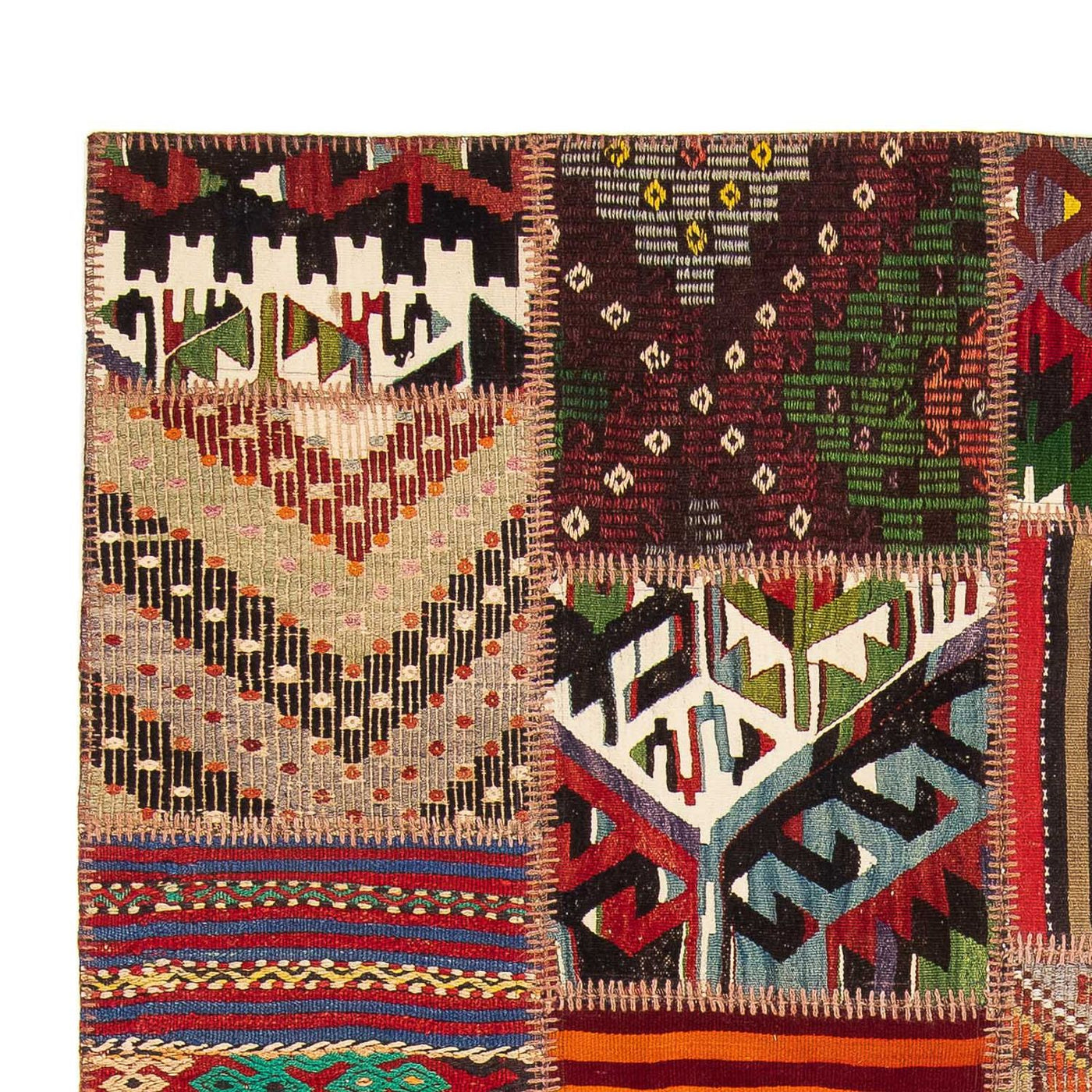 Dywan patchworkowy 238x168cm - Dywan wełniany