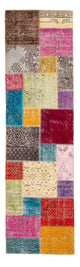 Dywan patchworkowy 85x300cm - Dywan wełniany