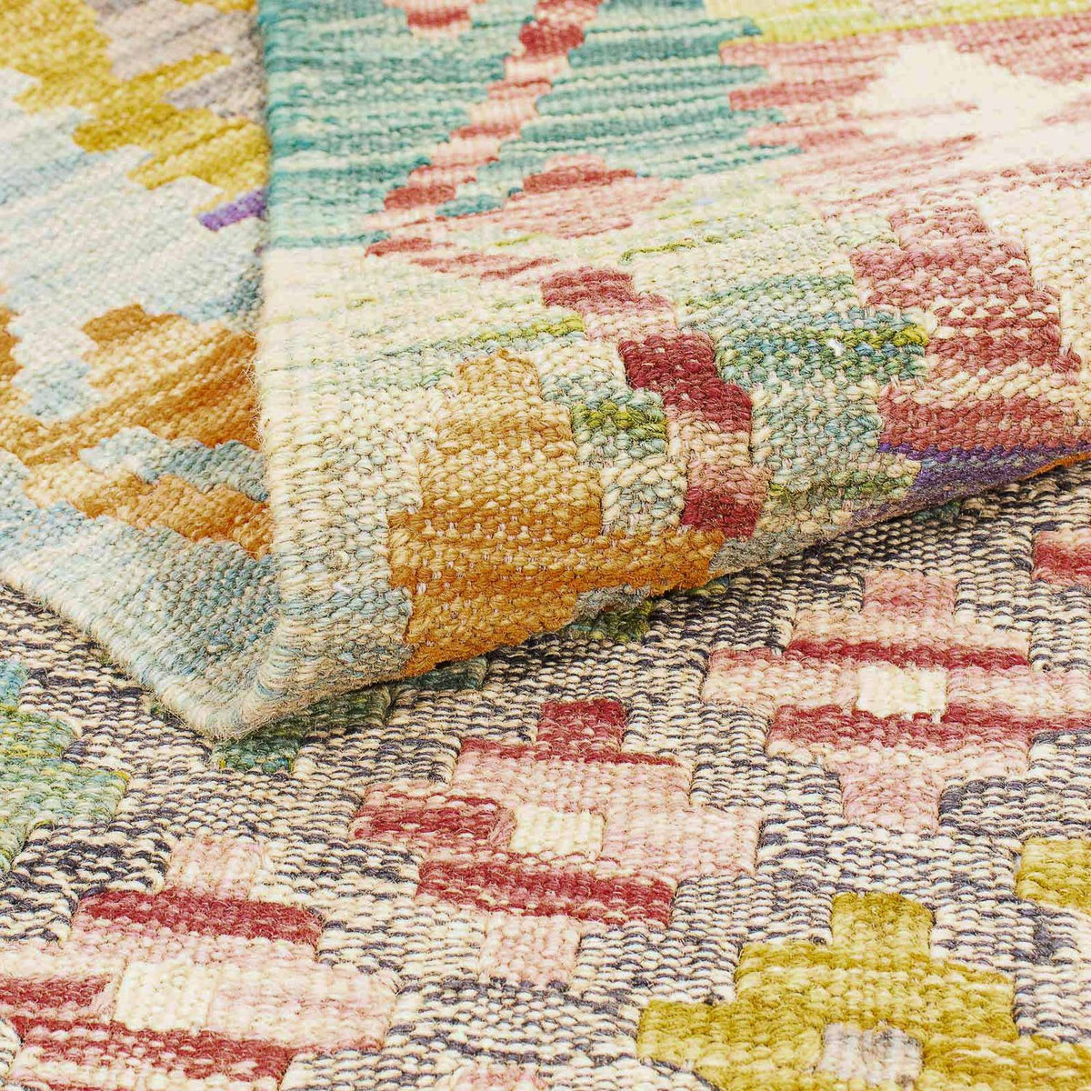 Dywan Kelim - Splash - 241 x 202 cm - wielokolorowy