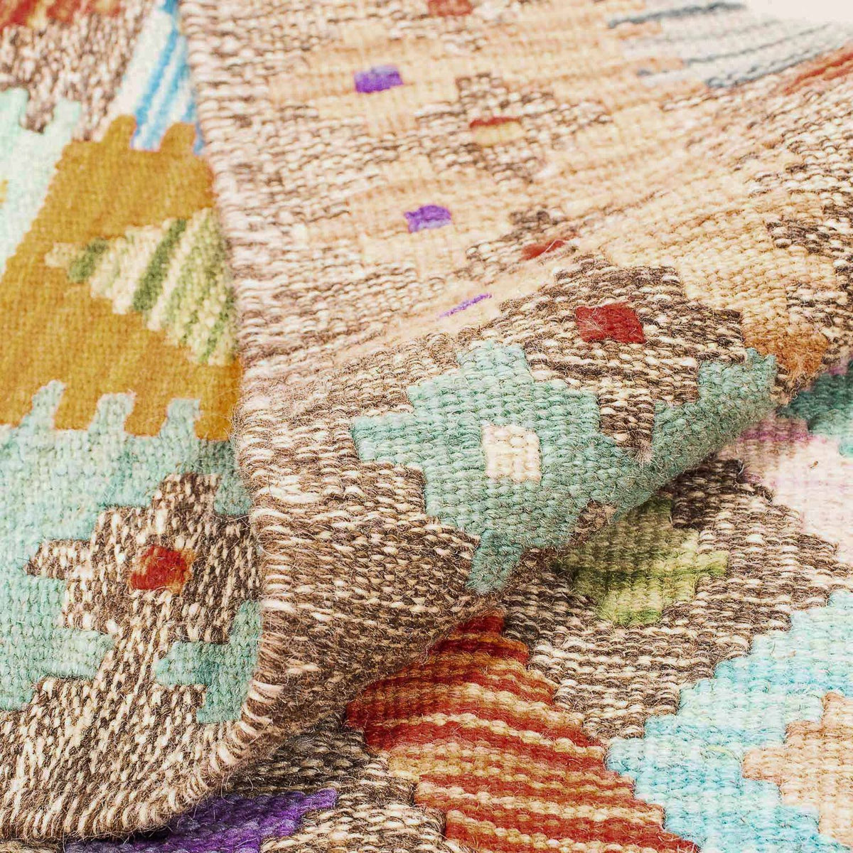 Dywan Kelim - Splash - 194 x 154 cm - wielokolorowy