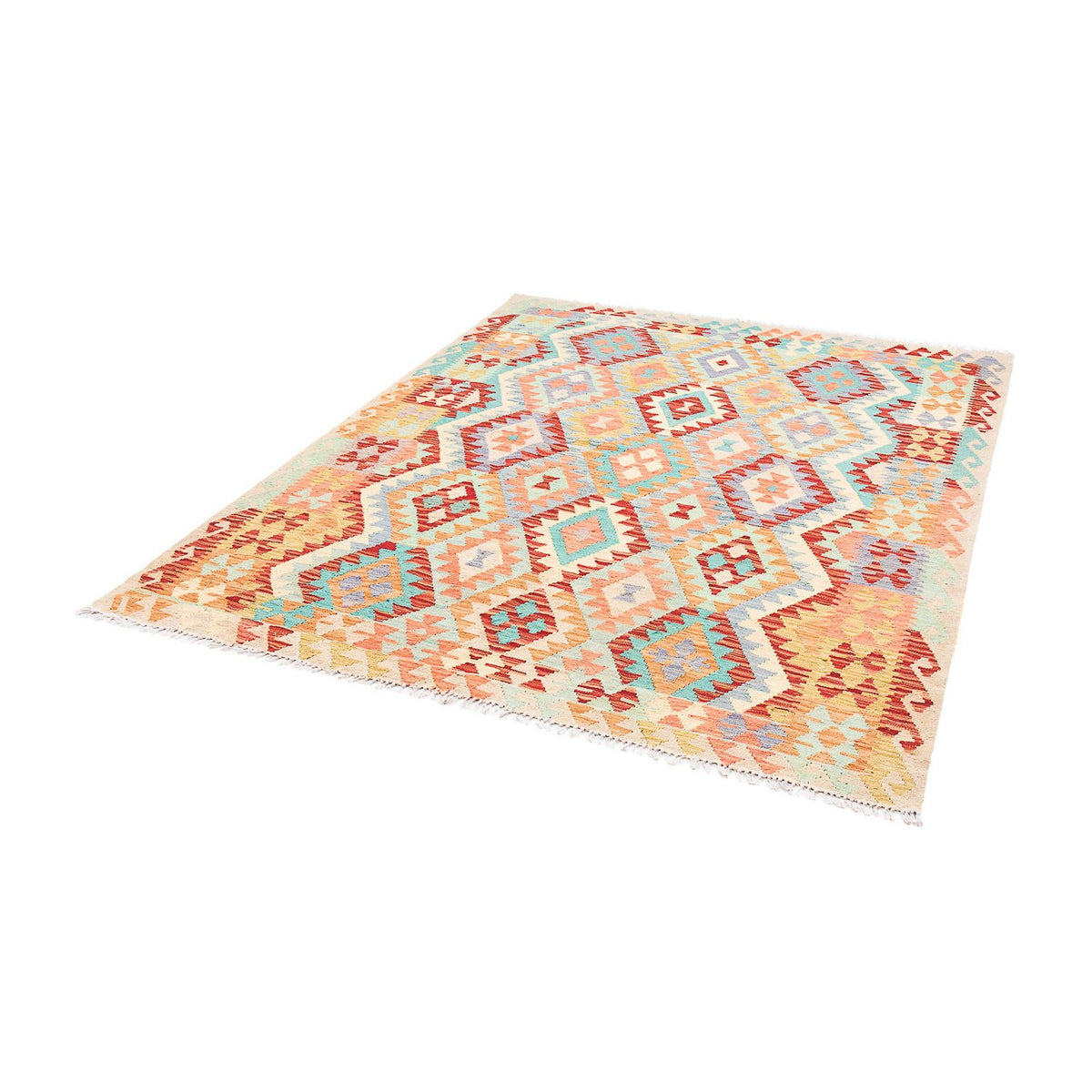 Dywan Kelim - Splash - 193 x 158 cm - wielokolorowy