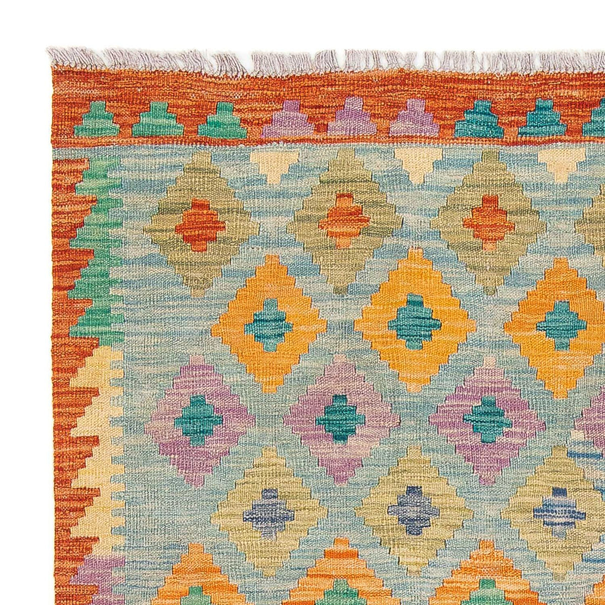 Dywan Kelim - Splash - 180 x 136 cm - jasnoniebieski