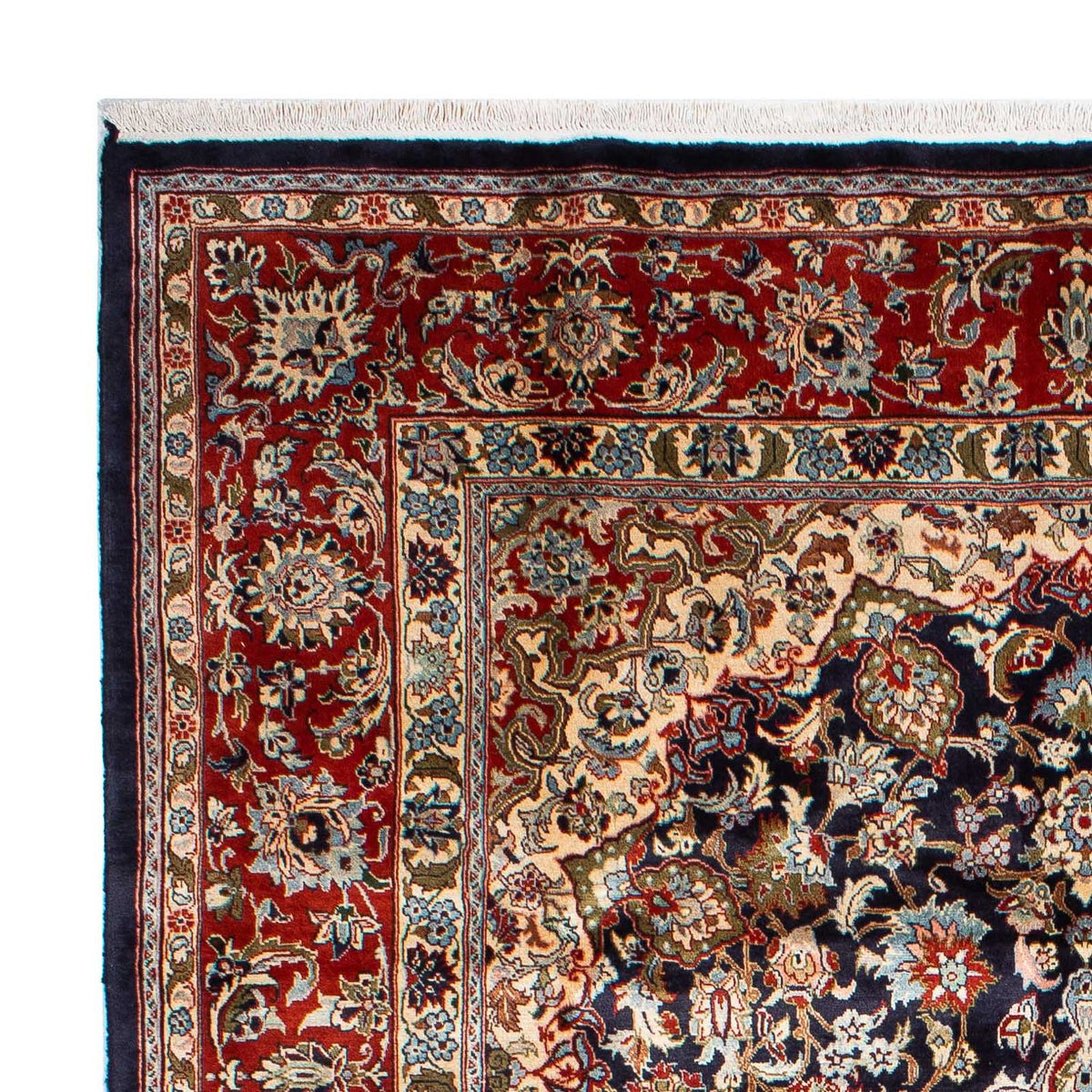 Dywan perski - Keshan - 299 x 205 cm - ciemnoniebieski