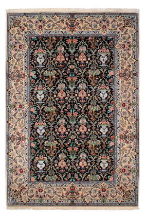 Dywan perski - Isfahan - Premium - 233 x 156 cm - ciemnoniebieski