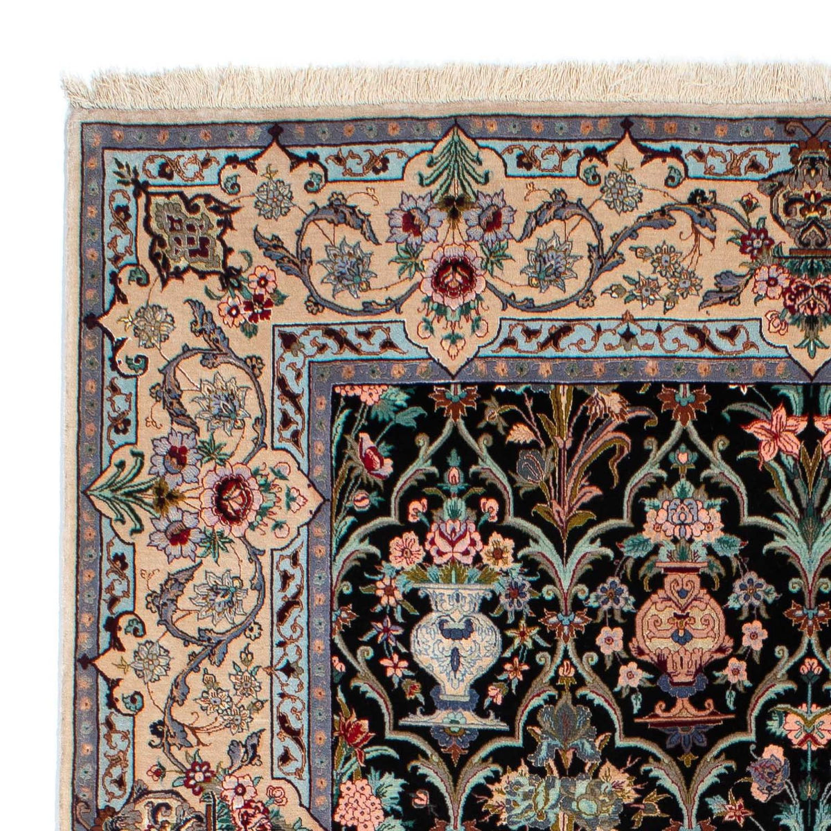 Dywan perski - Isfahan - Premium - 233 x 156 cm - ciemnoniebieski