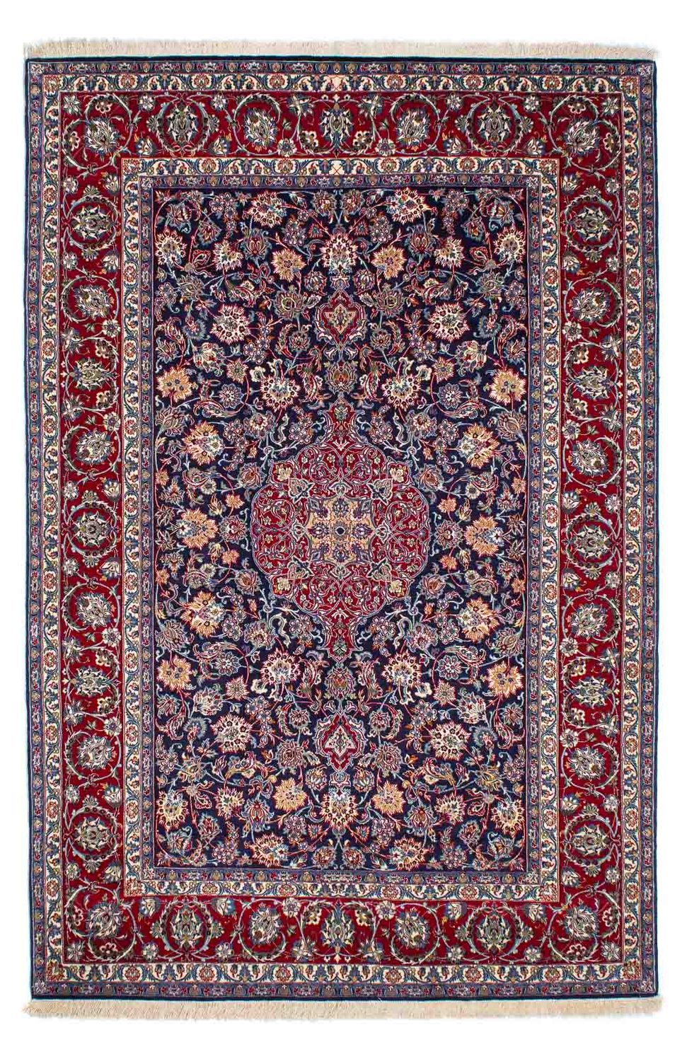 Dywan perski - Isfahan - Premium - 238 x 171 cm - ciemnoniebieski
