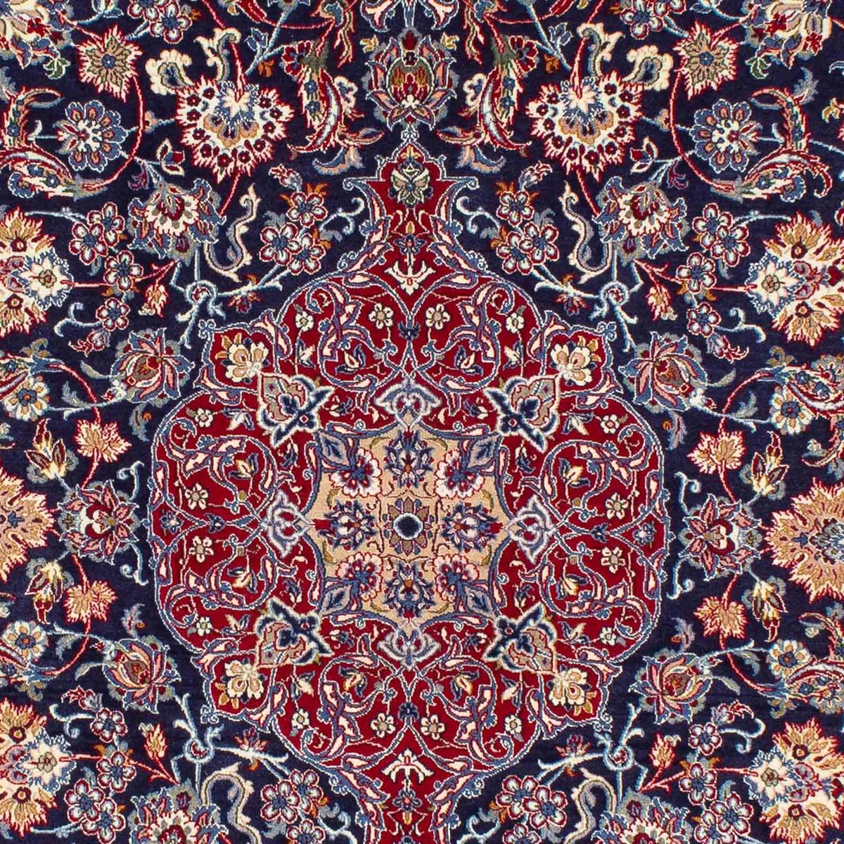 Dywan perski - Isfahan - Premium - 238 x 171 cm - ciemnoniebieski