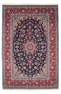 Dywan perski - Isfahan - Premium - 233 x 155 cm - ciemnoniebieski