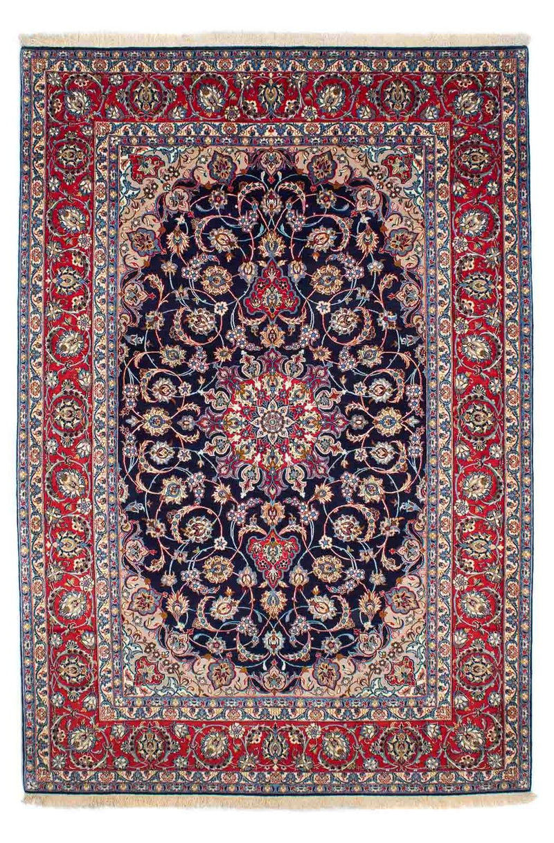 Dywan perski - Isfahan - Premium - 233 x 155 cm - ciemnoniebieski