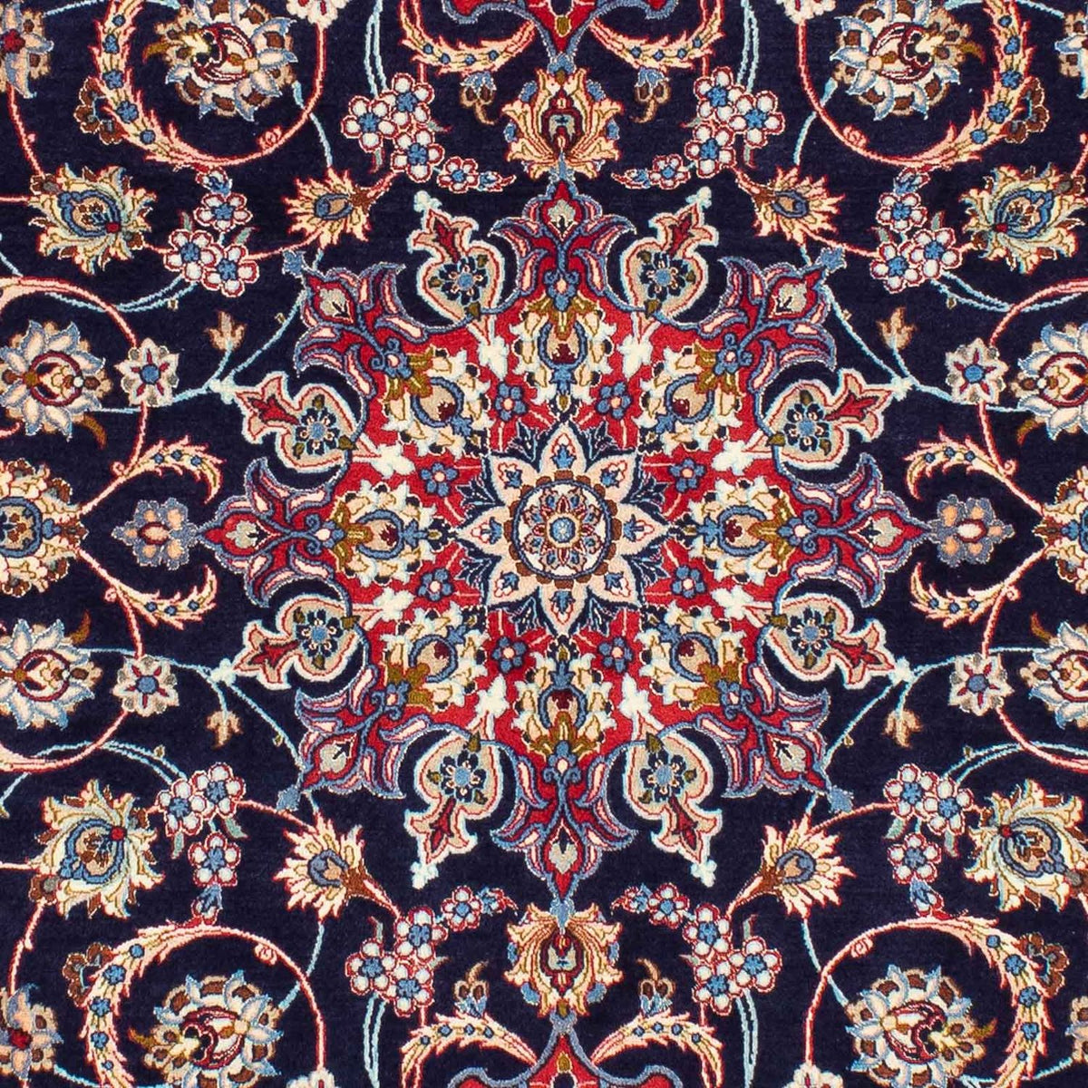 Dywan perski - Isfahan - Premium - 233 x 155 cm - ciemnoniebieski