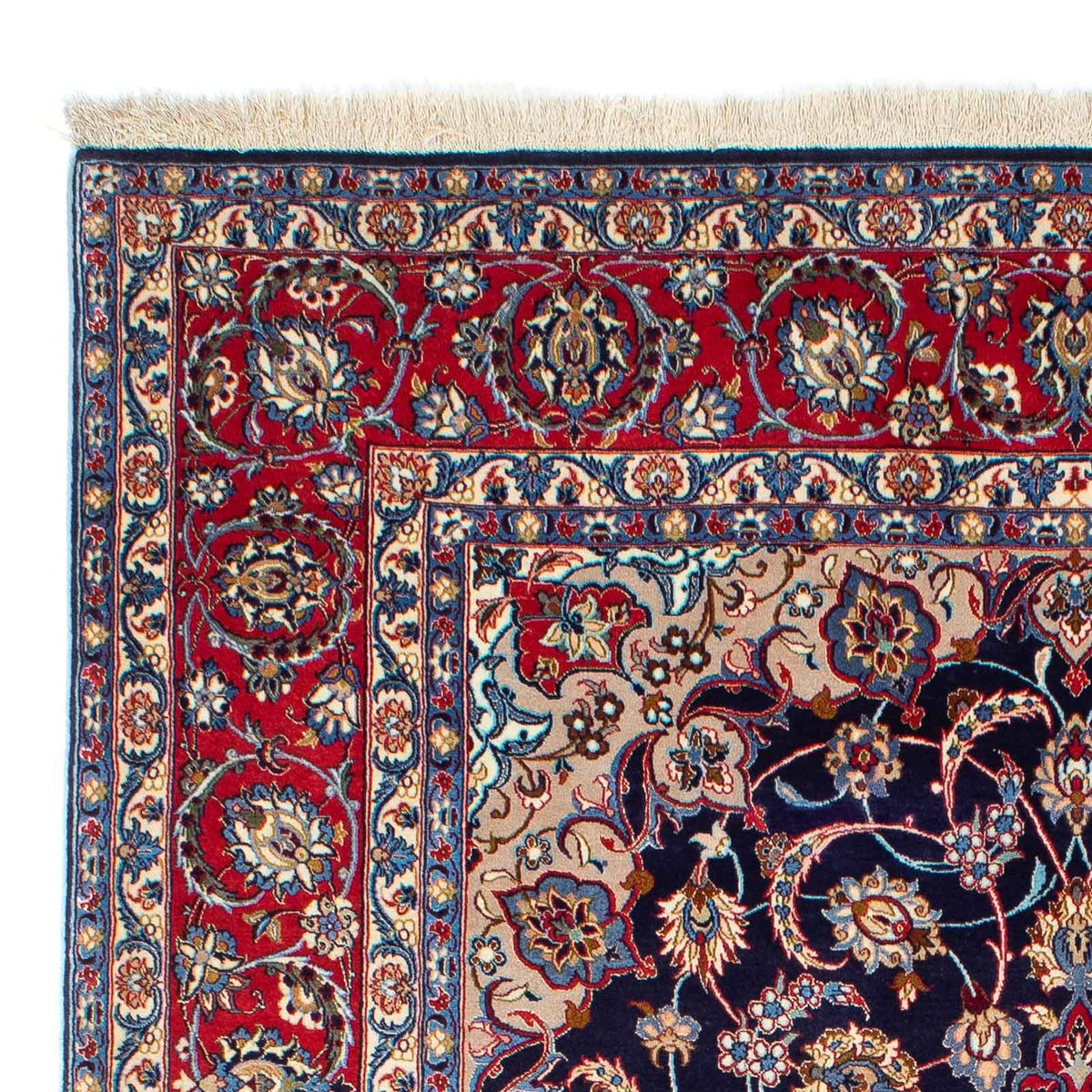 Dywan perski - Isfahan - Premium - 233 x 155 cm - ciemnoniebieski
