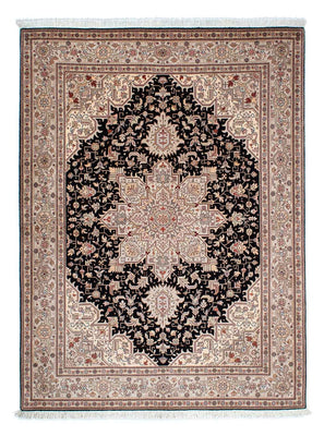Dywan perski - Tabriz - Premium - 206 x 151 cm - ciemnoniebieski