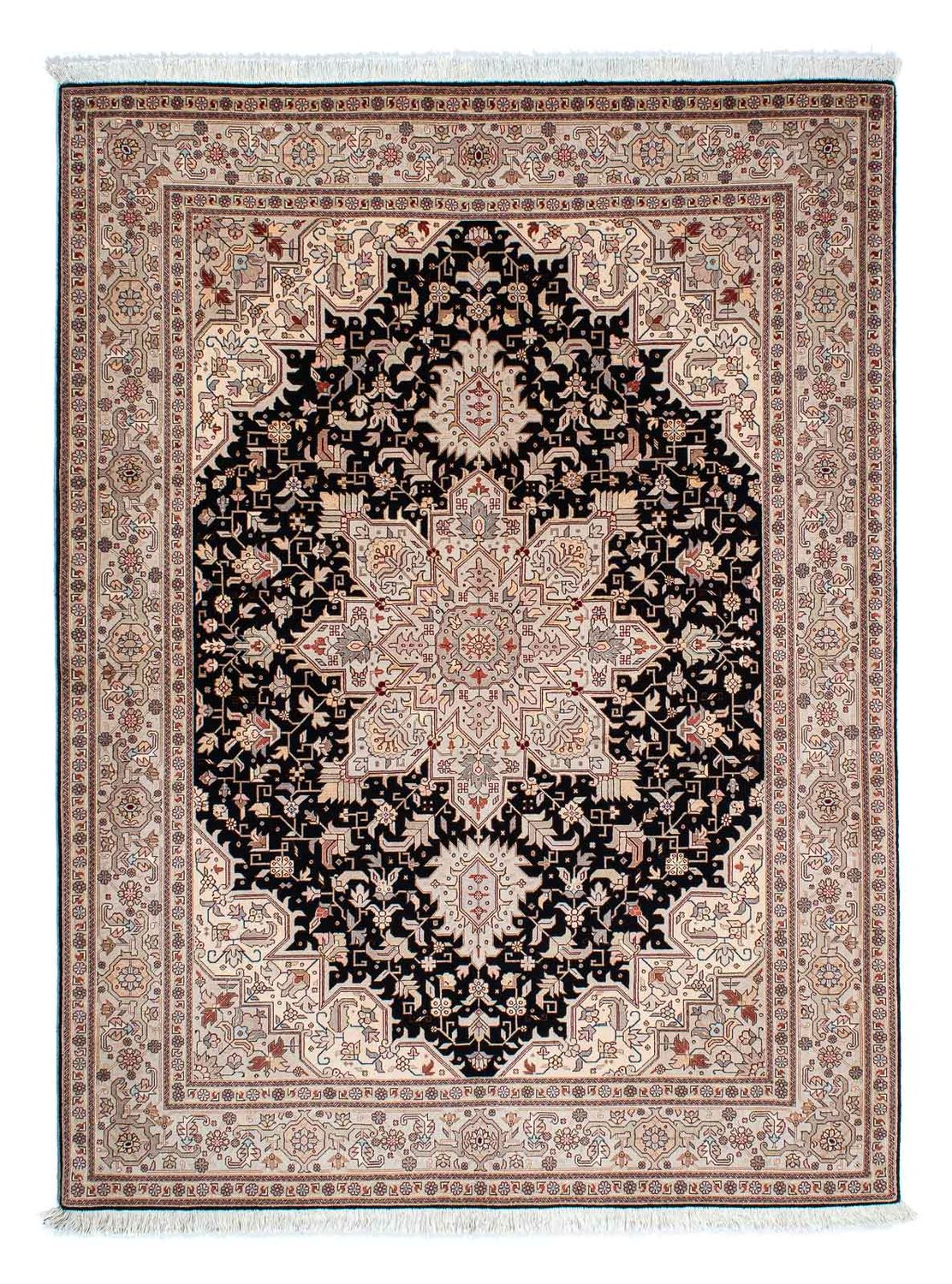 Dywan perski - Tabriz - Premium - 206 x 151 cm - ciemnoniebieski