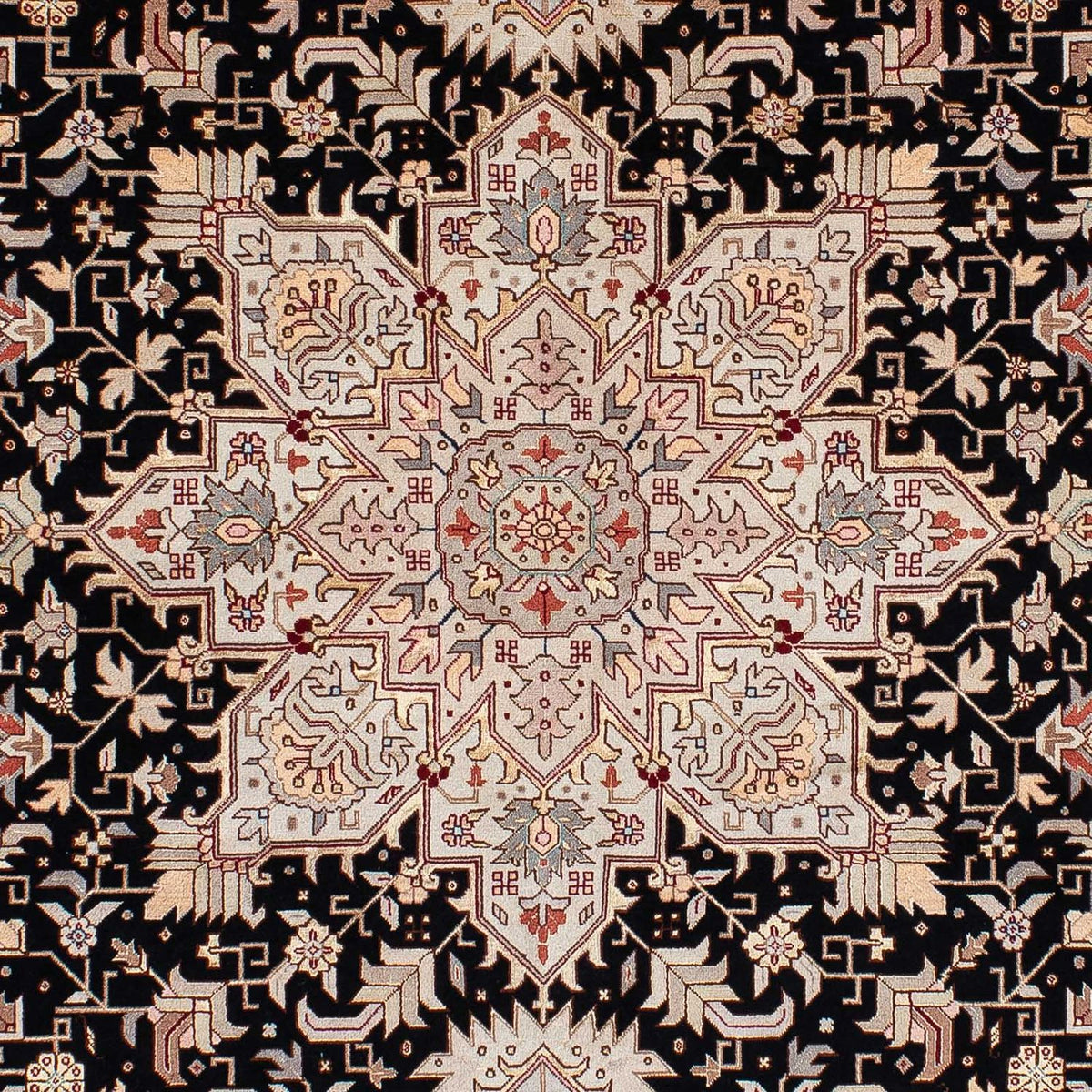 Dywan perski - Tabriz - Premium - 206 x 151 cm - ciemnoniebieski