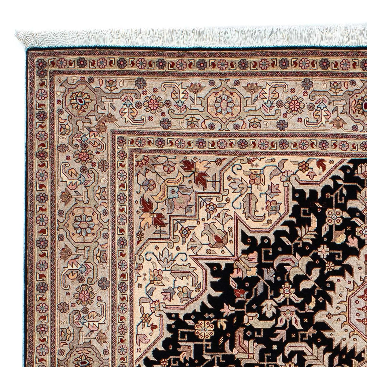 Dywan perski - Tabriz - Premium - 206 x 151 cm - ciemnoniebieski