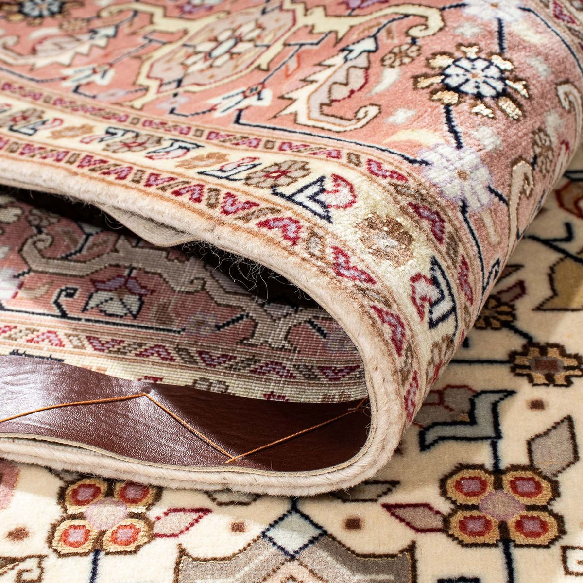 Dywan perski - Tabriz - Królewski - 204 x 152 cm - beżowy