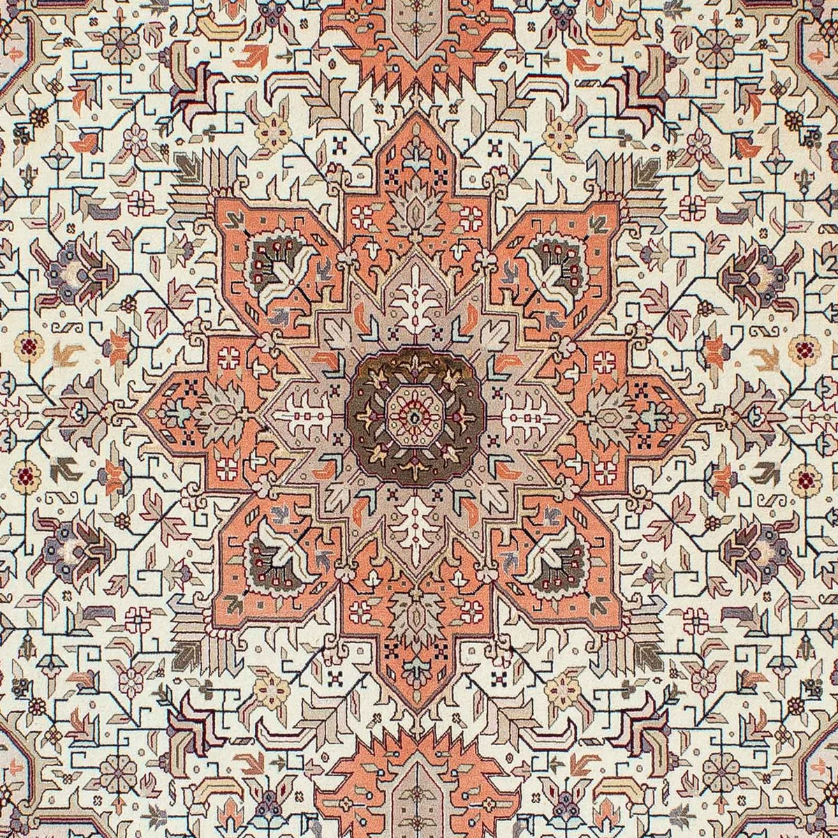 Dywan perski - Tabriz - Królewski - 208 x 154 cm - beżowy