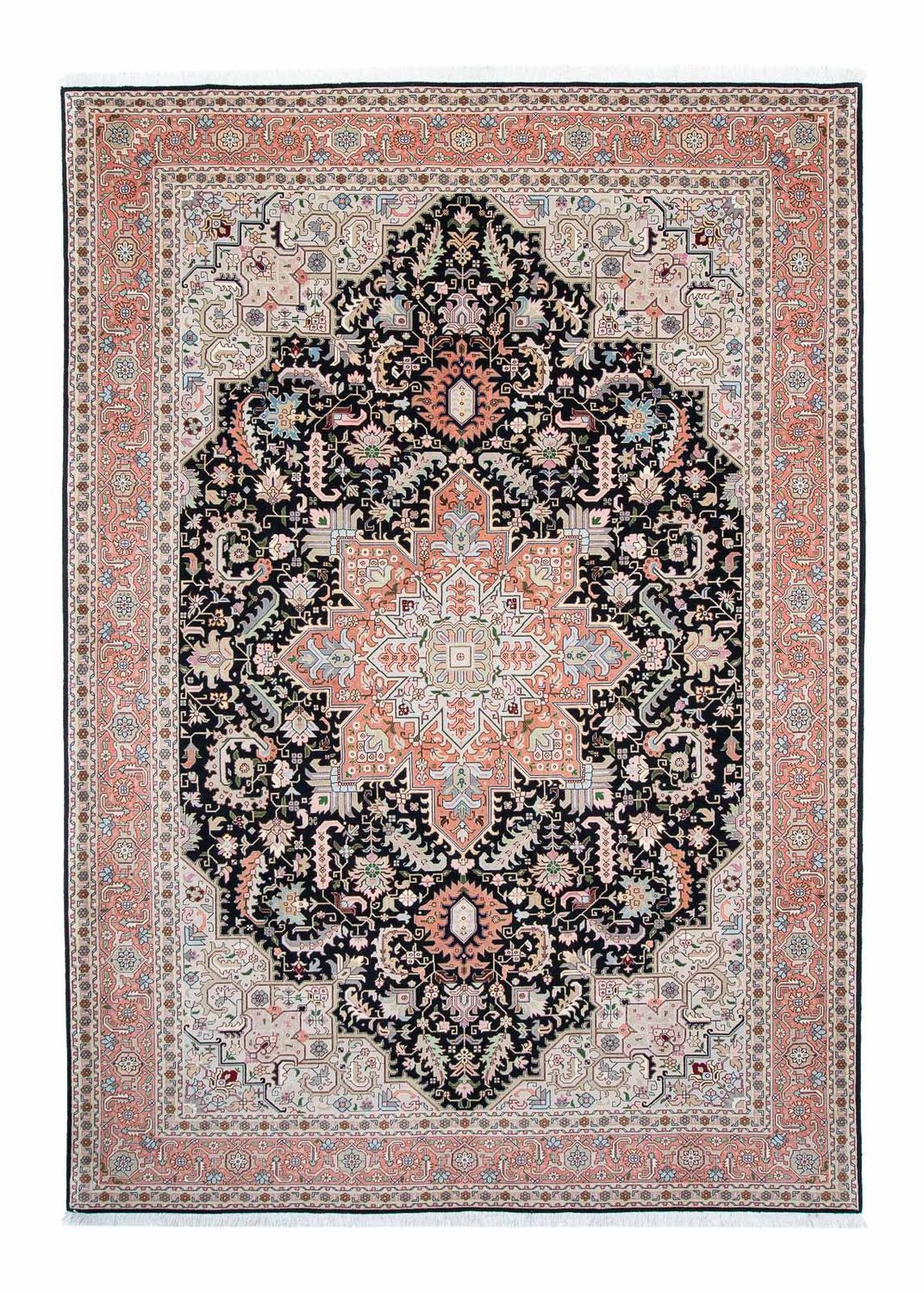 Dywan perski - Tabriz - Królewski - 300 x 204 cm - ciemnoniebieski