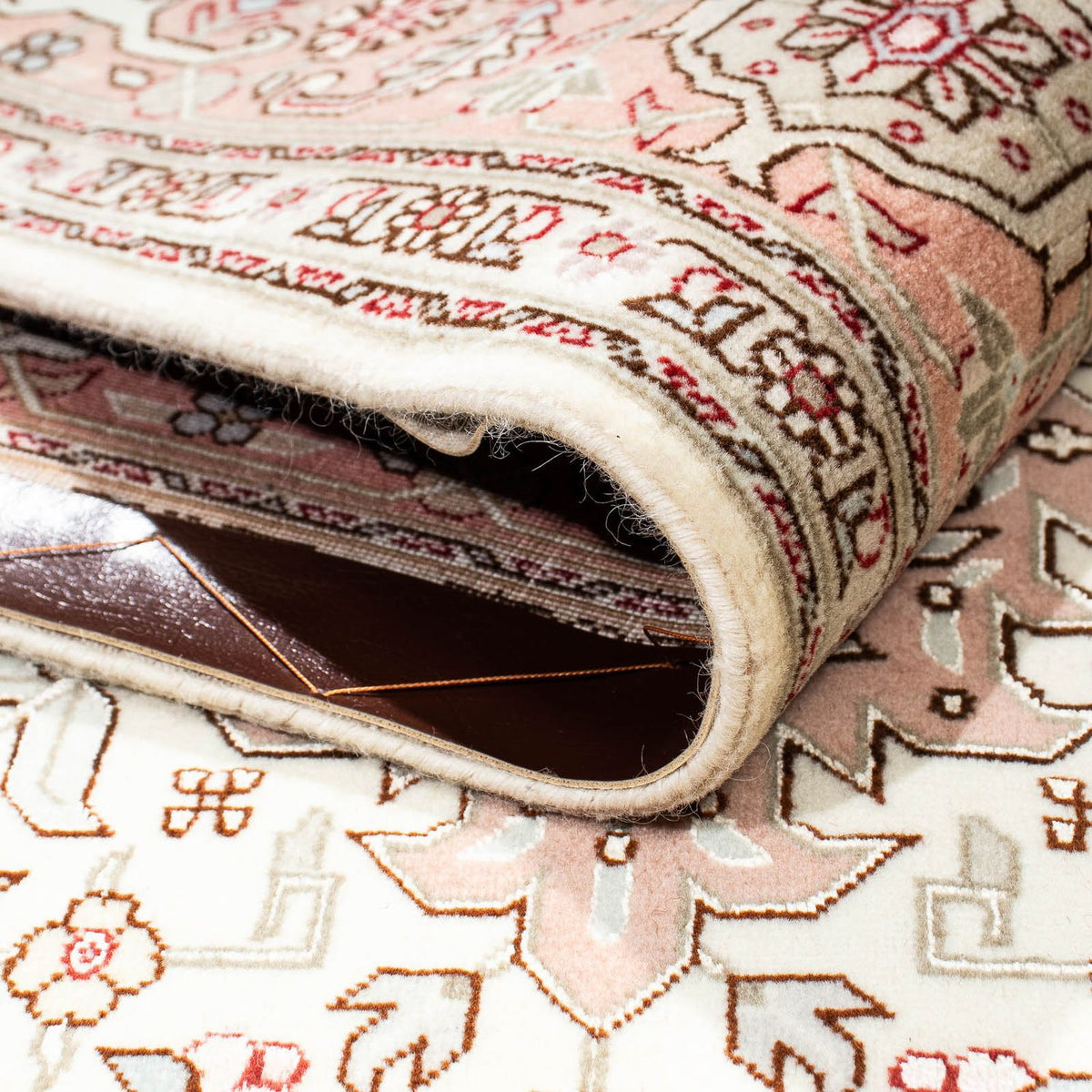 Dywan perski - Tabriz - Królewski - 218 x 152 cm - beżowy