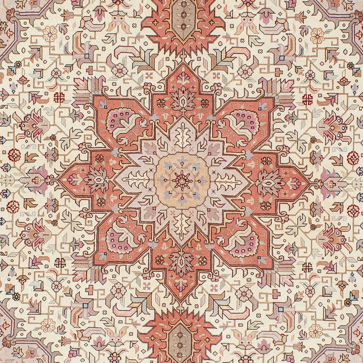 Dywan perski - Tabriz - Królewski - 207 x 152 cm - beżowy