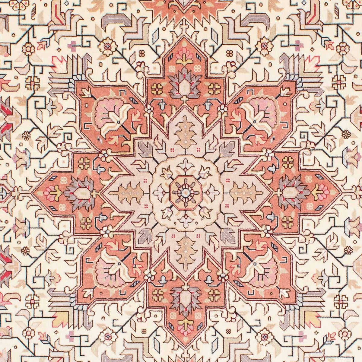 Dywan perski - Tabriz - Królewski - 208 x 153 cm - beżowy