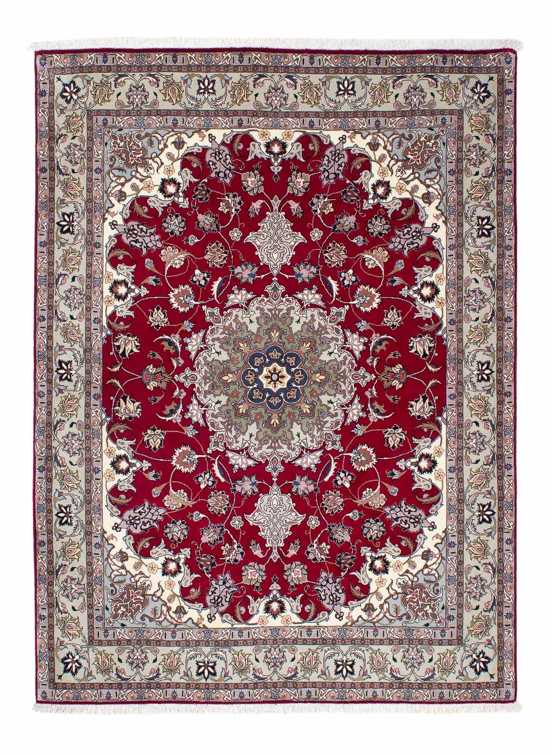 Dywan perski - Tabriz - Królewski - 202 x 150 cm - ciemna czerwień