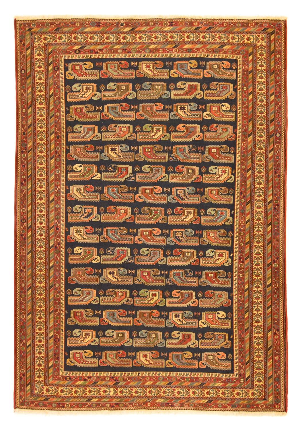 Perski dywan - Nomadyczny - 283 x 194 cm - ciemnoniebieski