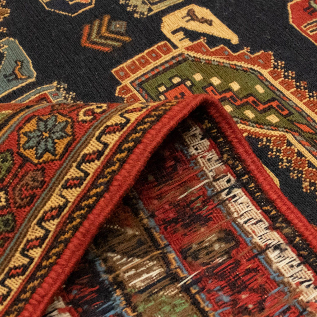 Perski dywan - Nomadyczny - 283 x 194 cm - ciemnoniebieski