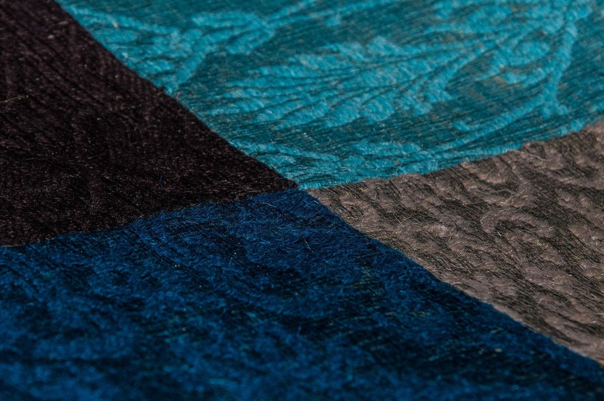 Dywan patchworkowy - 300 x 200 cm - turkusowy