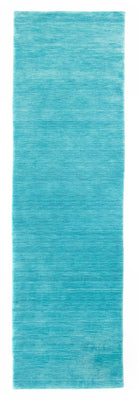 Biegacz Dywan Gabbeh - Indus - 200 x 80 cm - turkusowy