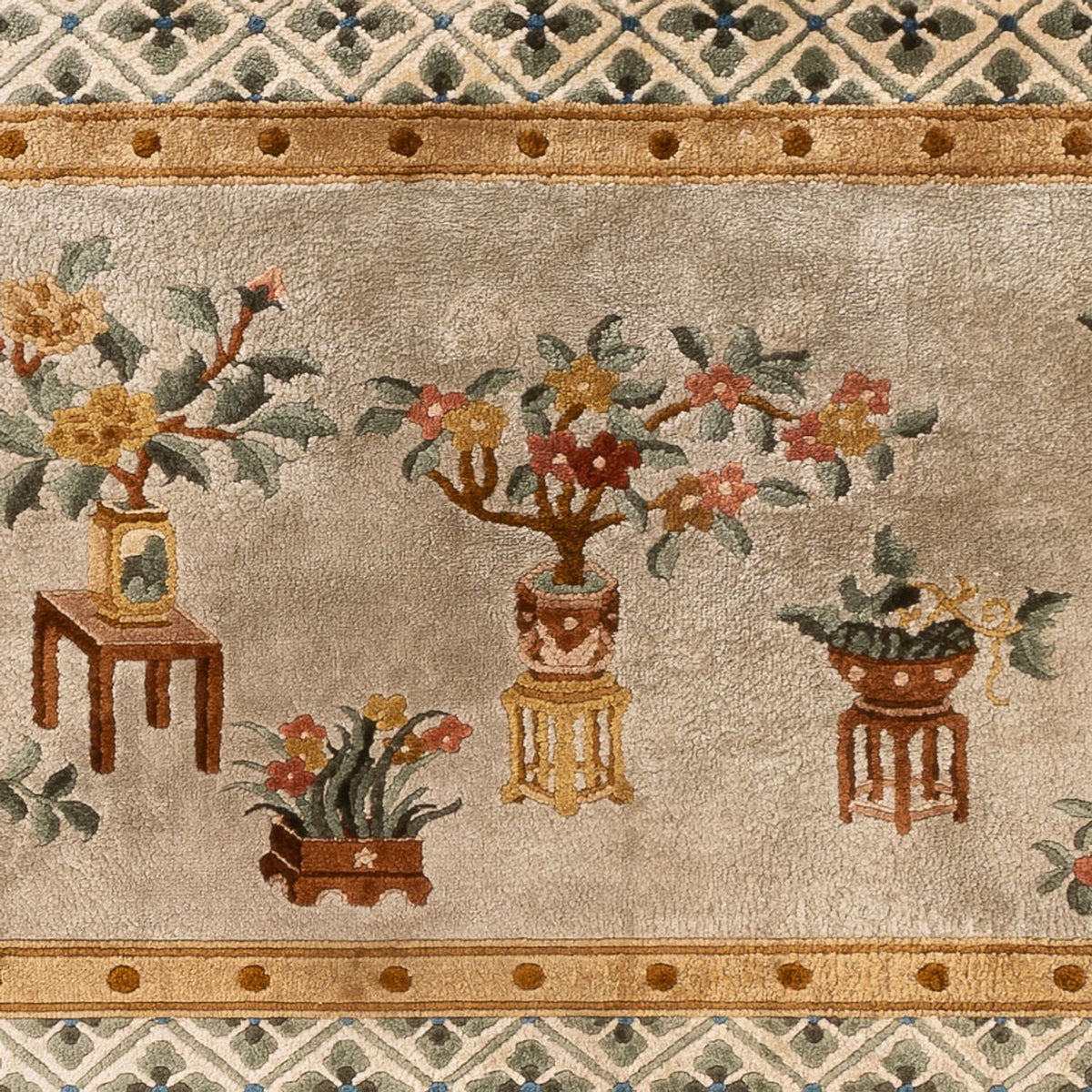 Dywan z jedwabiu - jedwab chiński - 154 x 93 cm - ciemny beż