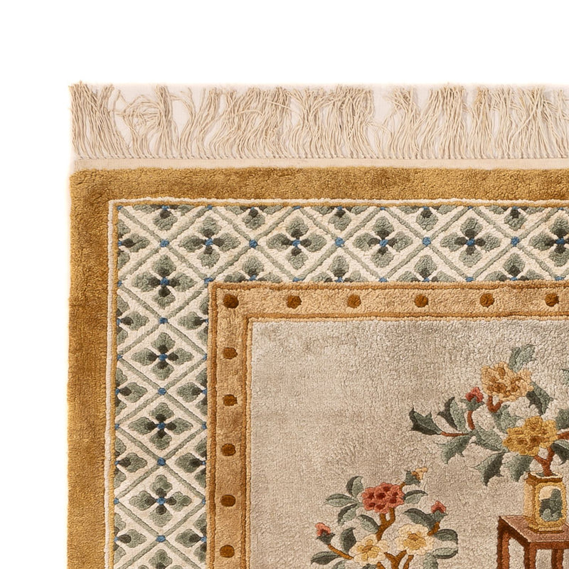 Dywan z jedwabiu - jedwab chiński - 154 x 93 cm - ciemny beż