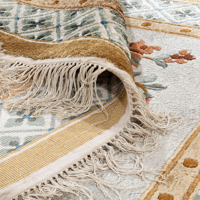 Dywan z jedwabiu - jedwab chiński - 154 x 93 cm - ciemny beż